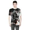 Fashion Men Funny Skull 3d Print T-shirt With Casual Crew Neck And Short Sleeves