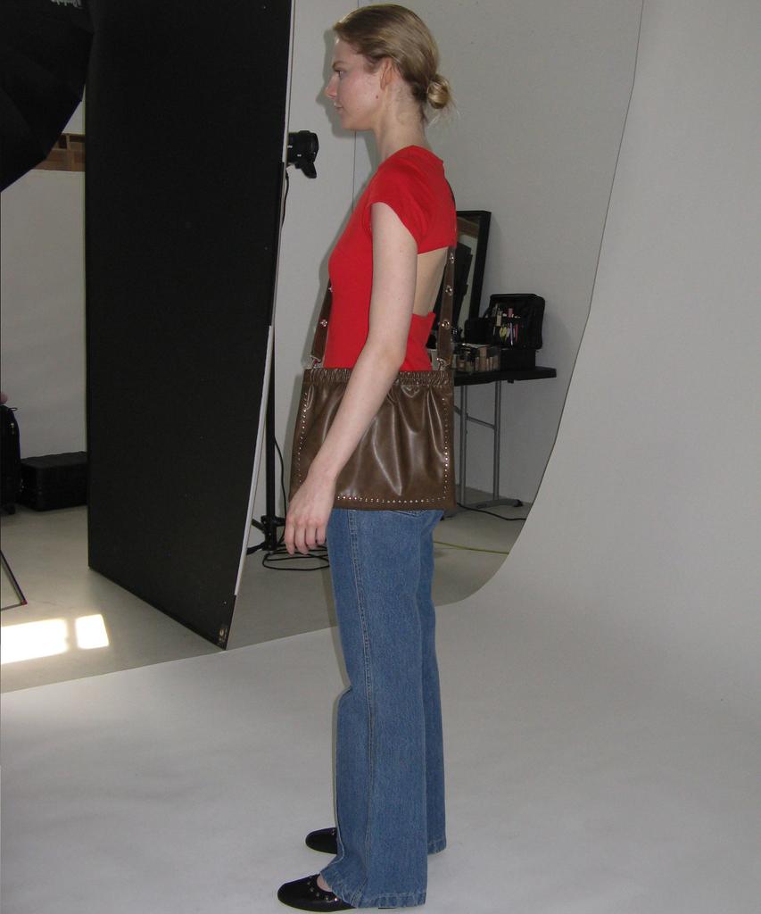 Partimento Women 2Way Studded Shirred Flat Bag_Brown