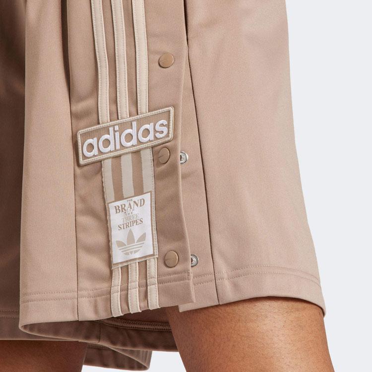 Adidas Originals Neutral Court Adibreak Letter Logo Print Striped Color Block Casual Shorts Women Shorts Brown IS5258