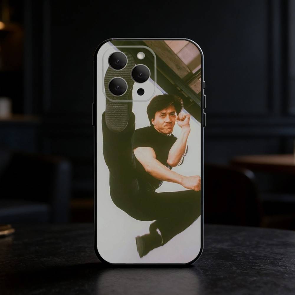 Kung Fu Star J-Jackie C-Chan Phone Case For iPhone 17,16,15,14,13,12,11 Plus,Pro Max,SE4Soft Silicone Black Cover