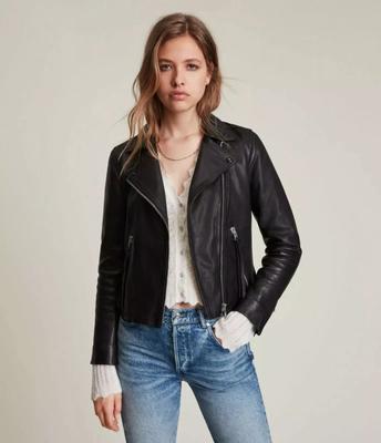 100% Real Lambskin Motorcycle Biker Stylish Soft New Women's Black Leather Jacket
