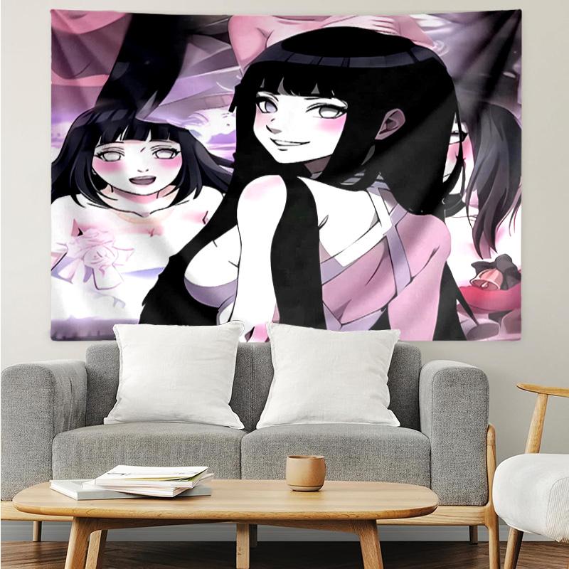 Hinata Hyuga Tapestry for Bedroom Aesthetic Classroom Tapestries Wall Hanging for Living Room Dorm Office,Ideal Creative Gift