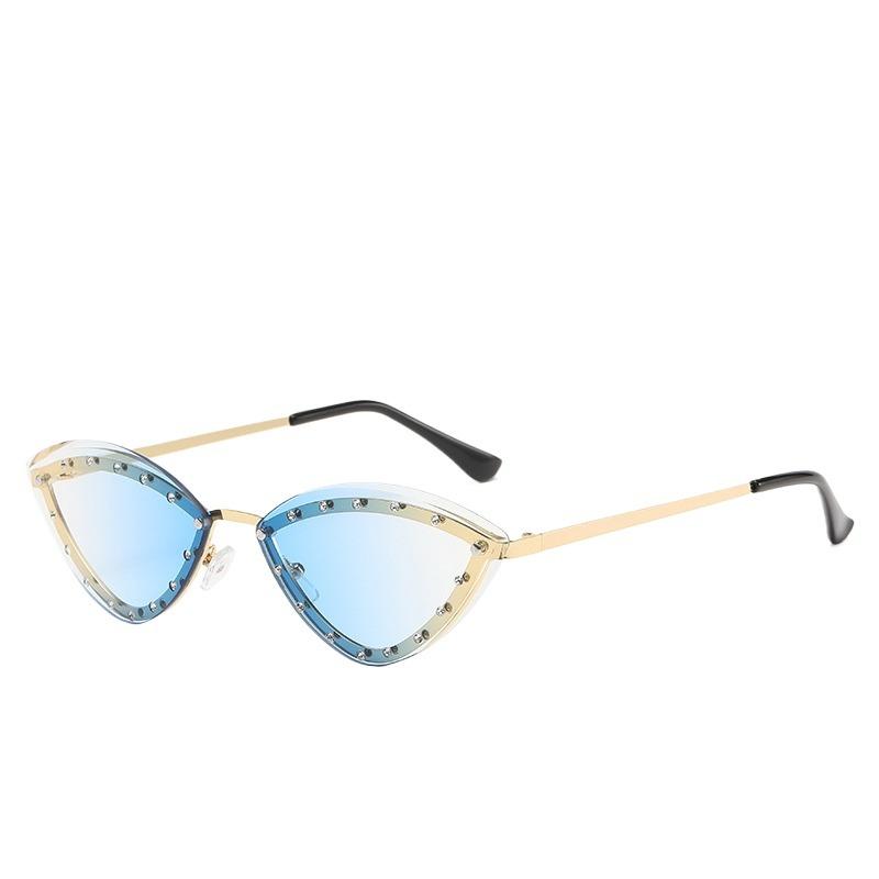 Y2K Spicy Girl Fashion Cat Eye Set with Diamond High Grade Sunglasses European and American Personalized Outdoor Party Trendy Wo