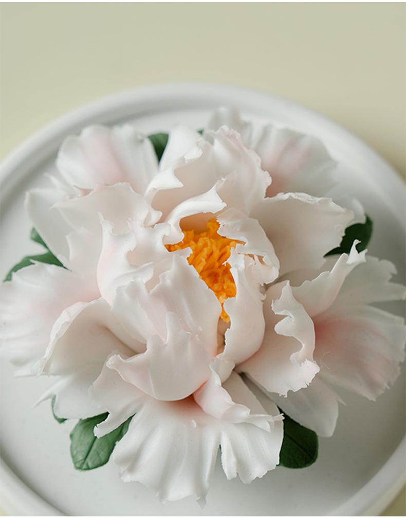 Porcelain Peony Eternal Flower Night Light Ornament with Aromatherapy