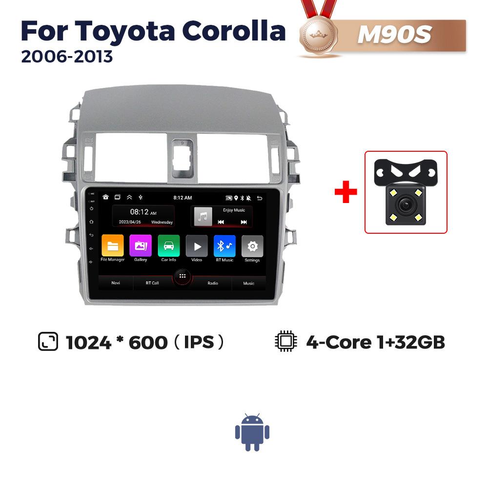 Navifly 8-Core 8+256GB Android Car Radio Multimedia Player For Toyota Corolla 2006-2013 GPS Stereo Wireless Carplay Auto DSP RDS