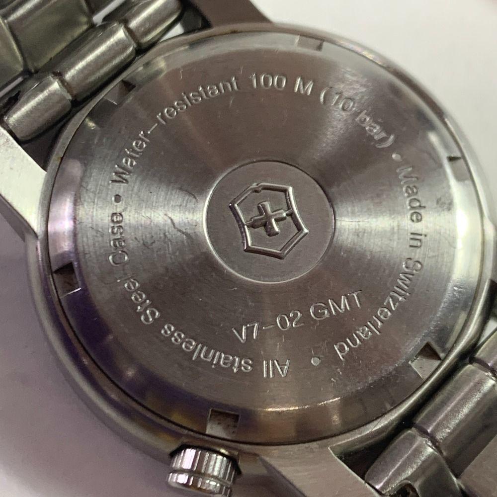 Used 04w3220[Used] VICTORINOX V7-02 GMT quartz men's watch dial red 100M [Hachioji store]