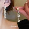 Silver Needle Diamond Square Oval Water Drop Earrings Fashion Temperament Geometric Stud Earrings Earrings Light Luxury Premium Earrings Women