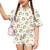 Kids Casual Short Sleeve Top and Shorts Set Animal Print Lightweight Breathable Summer Outfit for Boys and Girls Soft Fabric