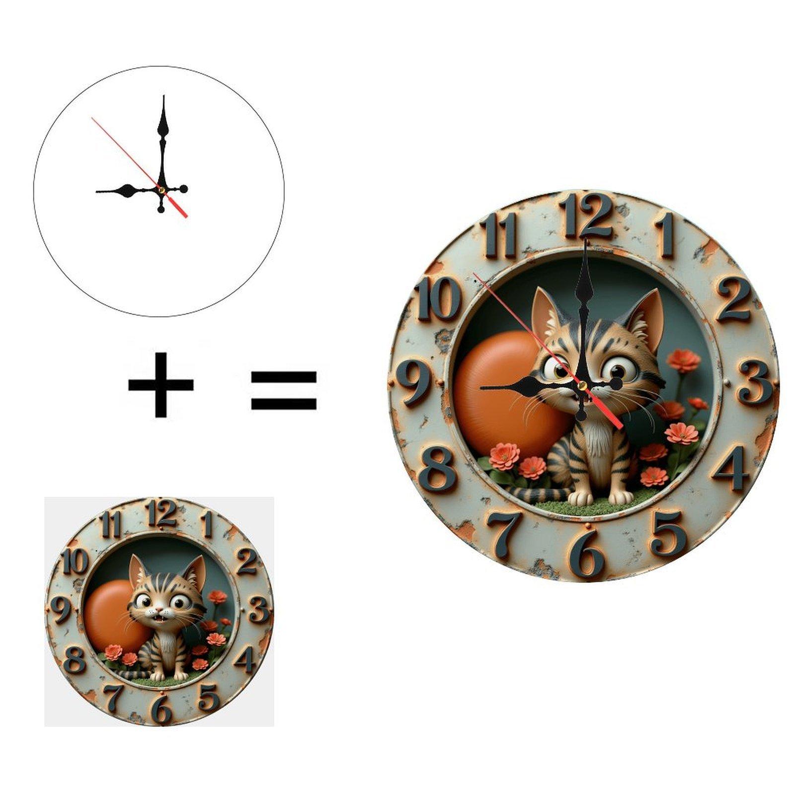 25x25cm Wood Wall Clock that is a Mini Barometer or Altimeter (White,25*25cm/9.843*9.843inch) белый