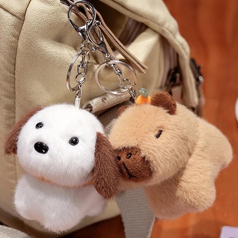 Pingente de Pelúcia Capivara Capivara Pelúcia Chaveiro Bolsa Argola de Chave Bonecas Fofas Cachorro Gato Decoração de Carro Presente de Natal