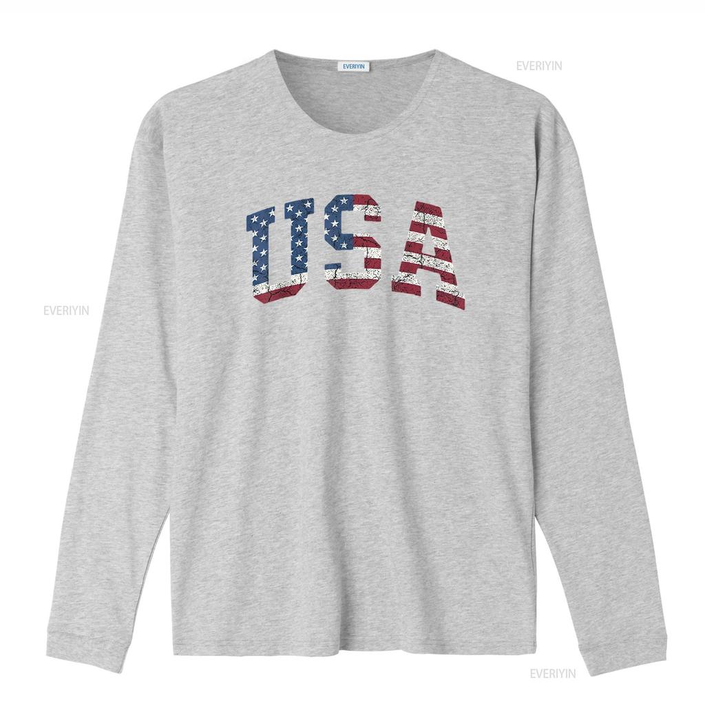 Usa T Shirt Women Patriotic American Flag Distressed Vintage Washed Stylish Slightly Comfortable Breathable Homme Casual