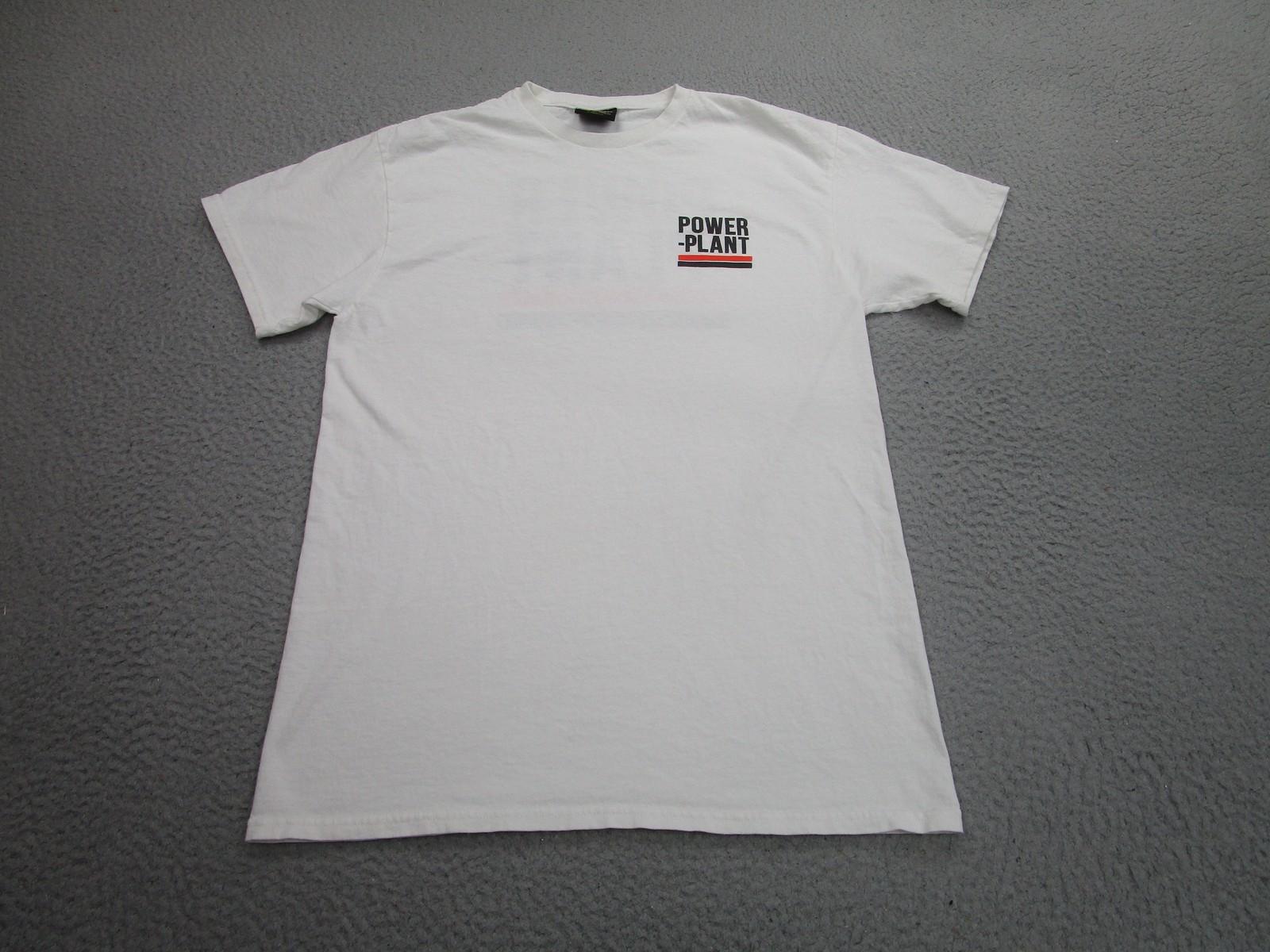 Powerplant Motorcycles Shirt Mens Small White Power Plant Graphic Tee Top S