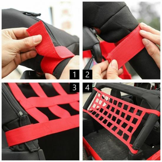 Car Top Roof Hammock Mesh Cargo Net For Jeep Wrangler YJ TJ JK JL JT 1987-