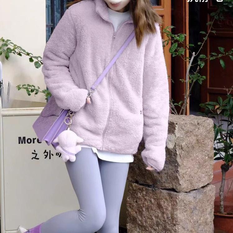 Extra large size fat mm fleece clothes men's and women's jackets women's autumn and winter new loose thickened sweater trend