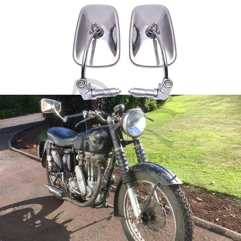 Espelhos retrovisores universais para motocicleta, 7/8 polegadas, cromados, para harley, honda, kasasaki, triumph