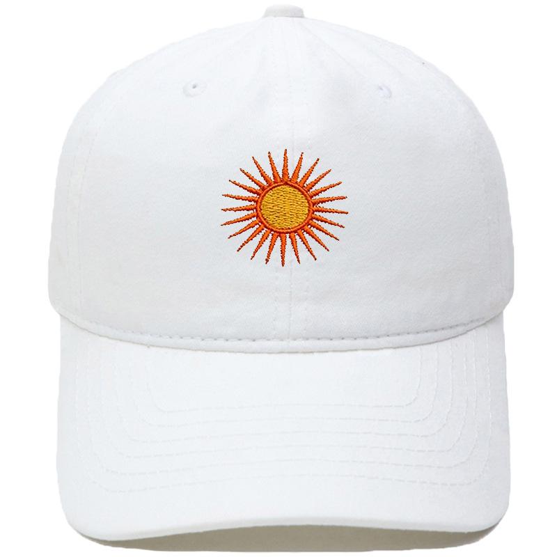 Radiant sun embroidery soft top retro dad hat bohemian outdoor outing men's and women's sunshade cap