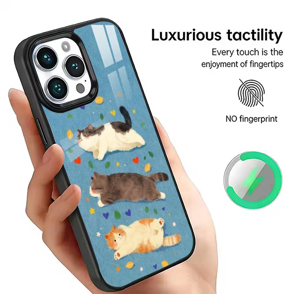 Three Cats  Phone Case For iPhone17,16,15,14,13,12,11 Plus,Pro Magnetic with Magsafe Wireless Charging iPhone15PRO