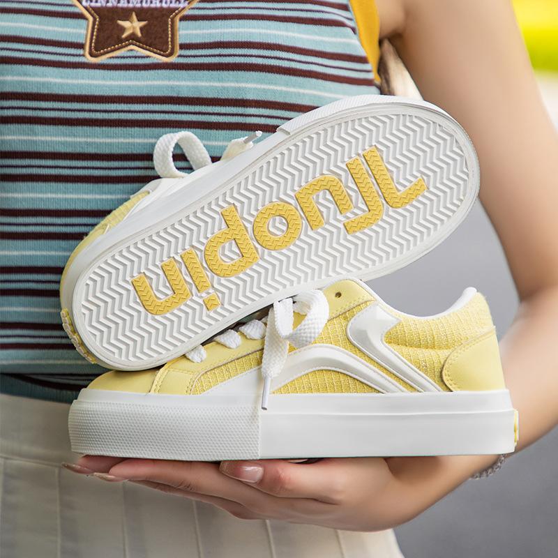 Yellow and Purple Mandarin Duck Shoes Women's 2025 Spring New Dopamine Bread Shoes Versatile Platform Casual Sports Board Shoes