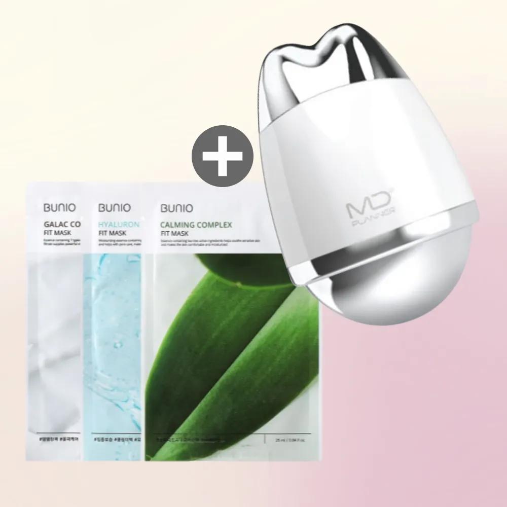 

BU:NiO Perfect Fit Mask 3 Types 25ml x 10 Sheets Soothing, + rNutricare MD Planner T3 EGG Hot & Cold Magnetic Massager Hyaluron Cool