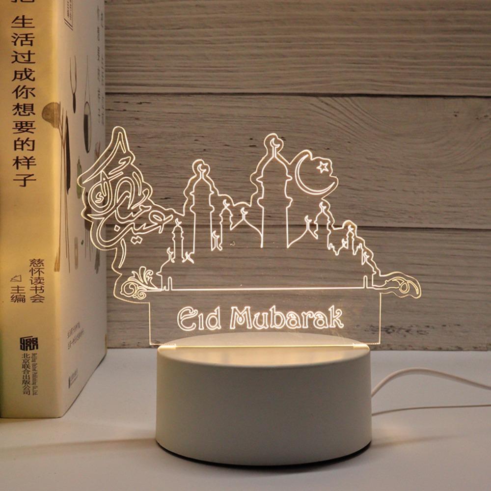 USB Acrylic Night Light Moon Castle Festival Ornaments New 3D LED Light  Party Supplies