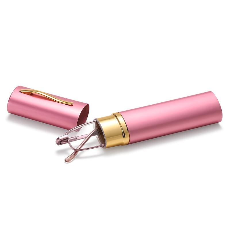 

Мини очки для чтения для пожилых портативные маленькие ручки ультравысокой четкости держатель подходящие для чтения F1P3 pink-150