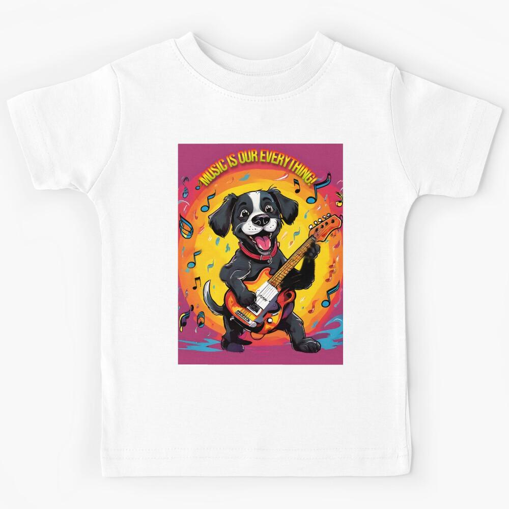 Rockstar Pup: Music is Our Everything! Kids T-Shirt 150