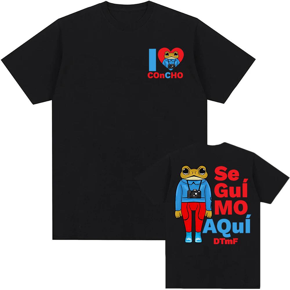 

I Love Concho Frog Tshirts Debí Tirar Más Fotos Bad Bunny T-shirt Se Guí Mo AQuí DTMF Tee-shirt Cotton High Quality Mens Tee Top M чорний