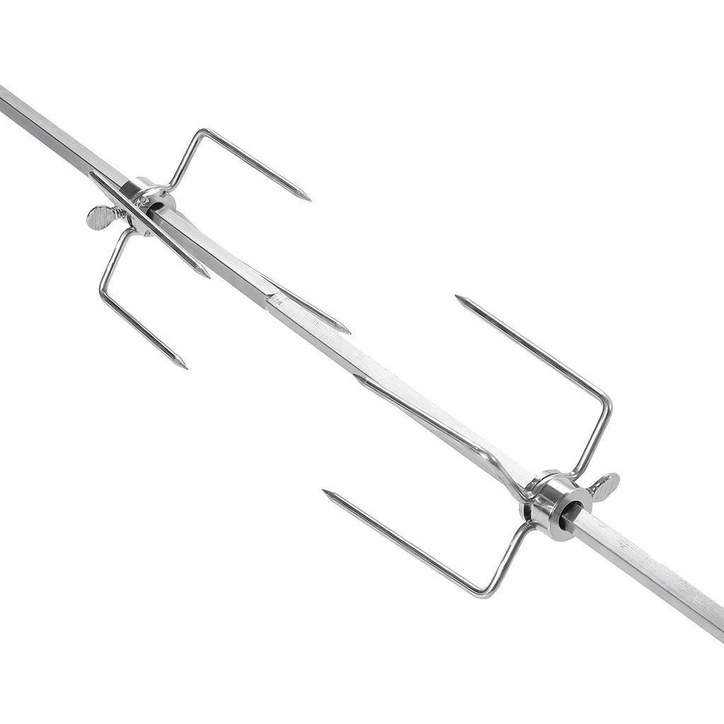 0.5W Stainless Steel BBQ Grill Motor Meat Forks Set Automatic Spit Rod Outdoor Camping Picnic Rotisserie Parts Kit Coing Tools