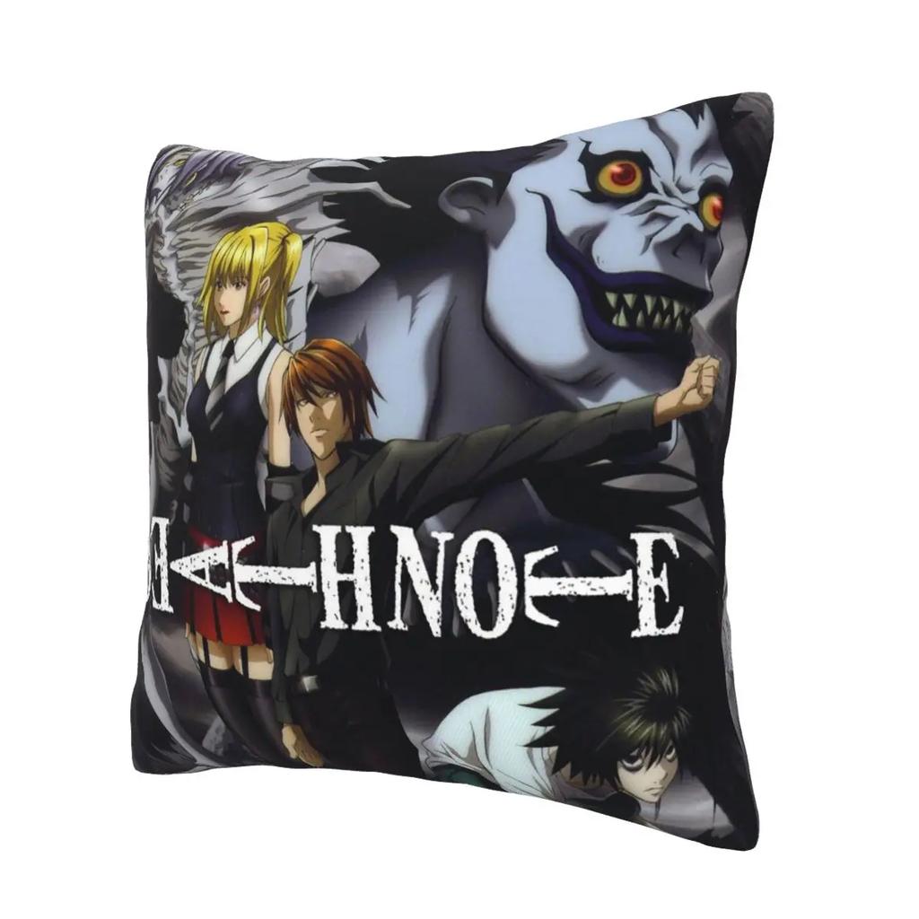 Anime DEATH NOTE Kissenbezug Heimdekoration Polyester Kissenbezug für Sofa Dekokissenbezug Resuable Funda Cojines 45x45