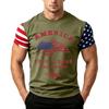 T-shirt da uomo a maniche corte con stampa bandiera Giorno dell'Indipendenza, vestibilità ampia, casual estiva, top per tutti i giorni, stile americano, maglietta grafica patriottica