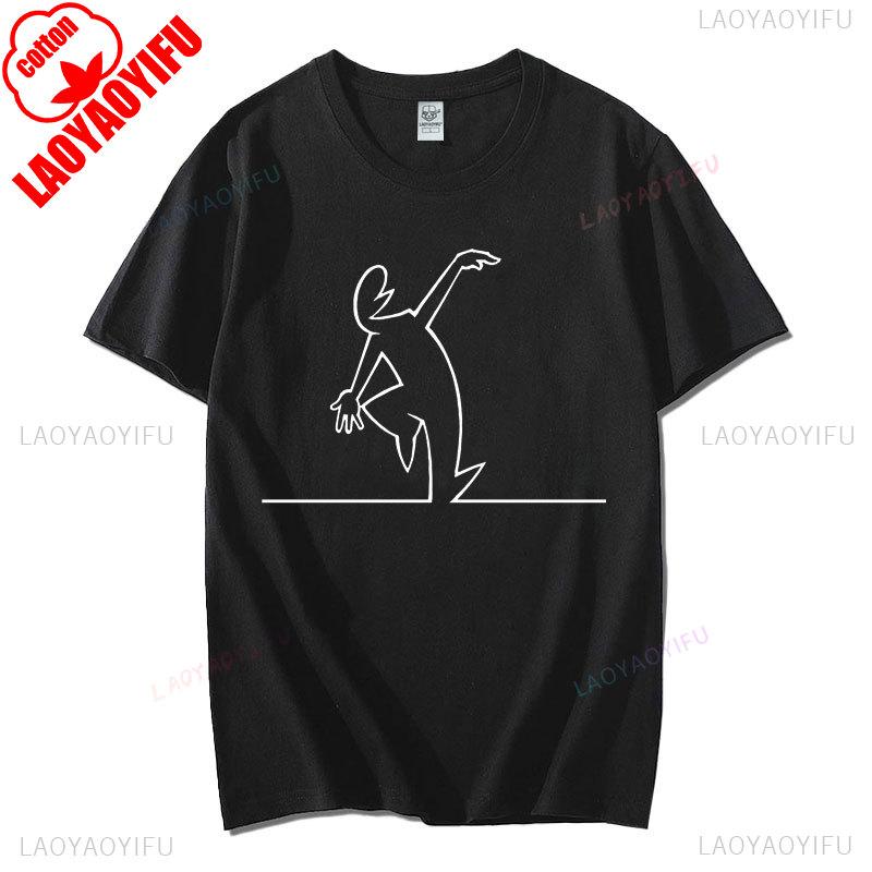 Happy La Linea Summer Casual T-Shirts Men Round Neck Graphic T Shirt Badum Linus Lineman Short Sleeve Tees Fashion Cotton Tops