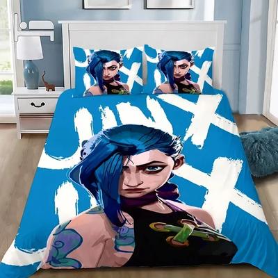 Anime Arcane Beddingset 3D Print Lol Jinx Adult Boy Girl Bedroom Decoration Duvet Cover Set Single Double Size Bed Linen