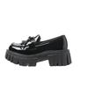Women's Lace Up Thick Soled Simple Comfortable Leather Shoes Solid Color Thick Heel Retro Casual Women's Shoes