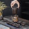 Color-changing purple sand travel tea set portable bag outdoor express cup purple sand ceramic one pot six cups anti-scalding