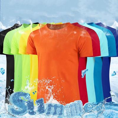 T-shirt estiva ad asciugatura rapida personalizzata girocollo manica corta sportiva per uomo e donna tessuto casual