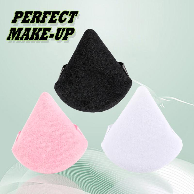 1/2/3/6Pcs Triangle Velvet Powder Puff Face Cosmetic Eye Beauty Makeup Tool Eco-friendly Reusable Sponge Washable Mini Powder Puff Accessorie