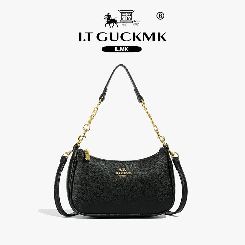 

Bag women s new high-end women s bag soft lychee pattern underarm bag casual dumpling bag tide 22cm*25cm*15cm*7cm чорний