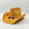 2024 Summer Straw Cowboy Hat Women's Fashion Cowgirl Straw Hat Pink Hat Men's Western Cowboy Hat Summer Travel Visor Hat