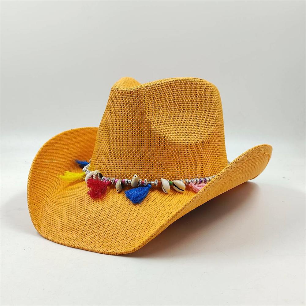 2024 Summer Straw Cowboy Hat Women's Fashion Cowgirl Straw Hat Pink Hat Men's Western Cowboy Hat Summer Travel Visor Hat