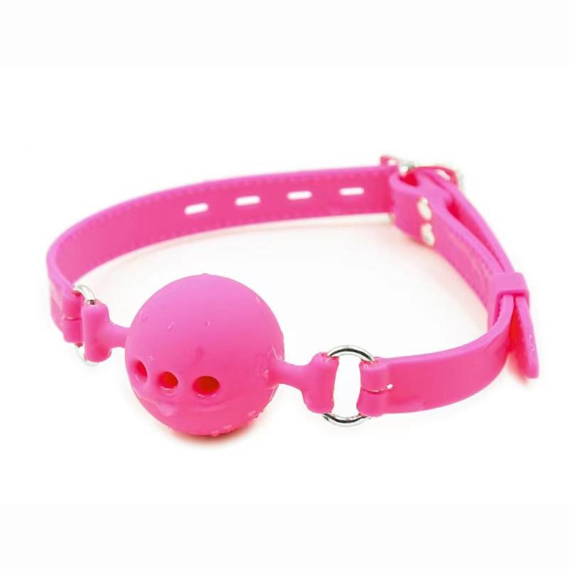 Black/Red/Pink PU Belt Silicone Balls 3.5/4.5/5cm SM Sex Toys Gagging Drooling Couple Bondage Games Adult Products