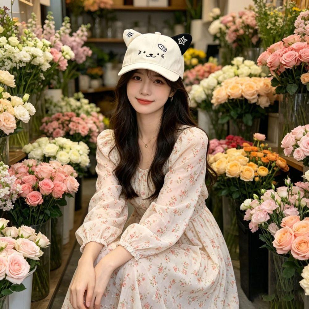 UV Protection Baseball Cap Cat Ears Duckbill Cap Fashion Sun Hat Women Spring Summer