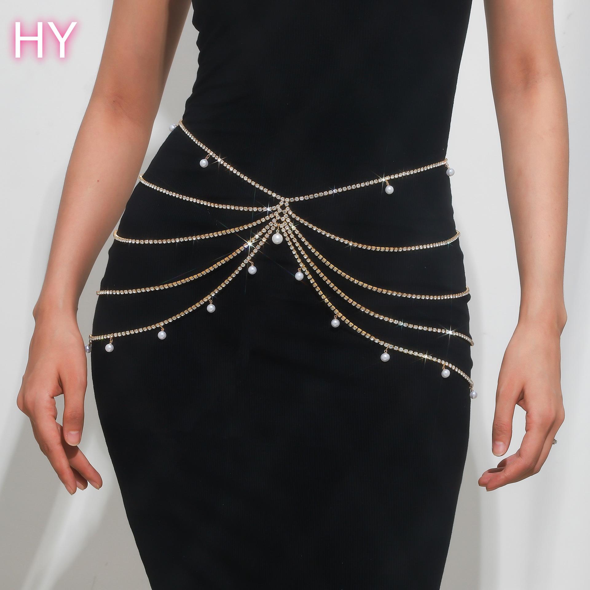 HY Plated Multi-Row Layered Waist Chain Sexy Market Trend Body Jewelry for Women for Engagement and Anniversary