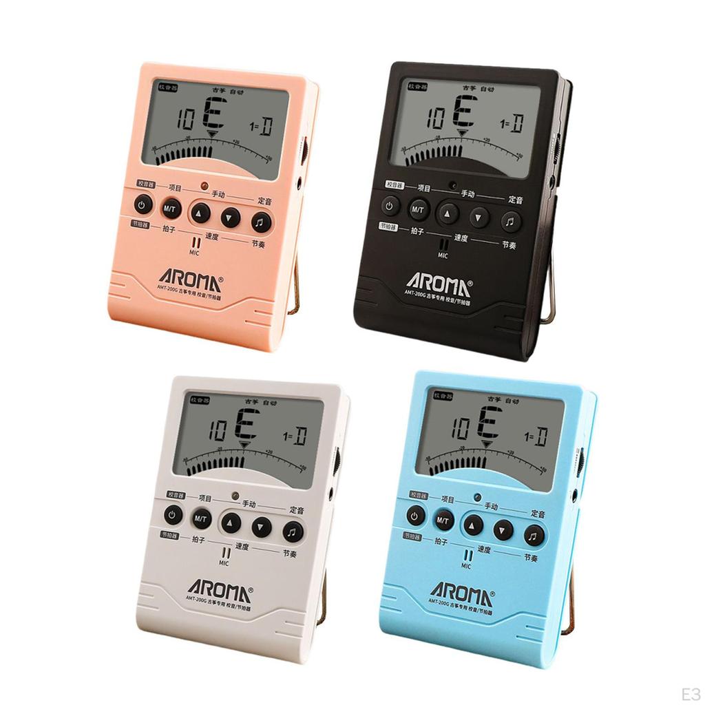 Digital Metronome Tuner Tone Generator for All Instruments Ukulele Chromatic White