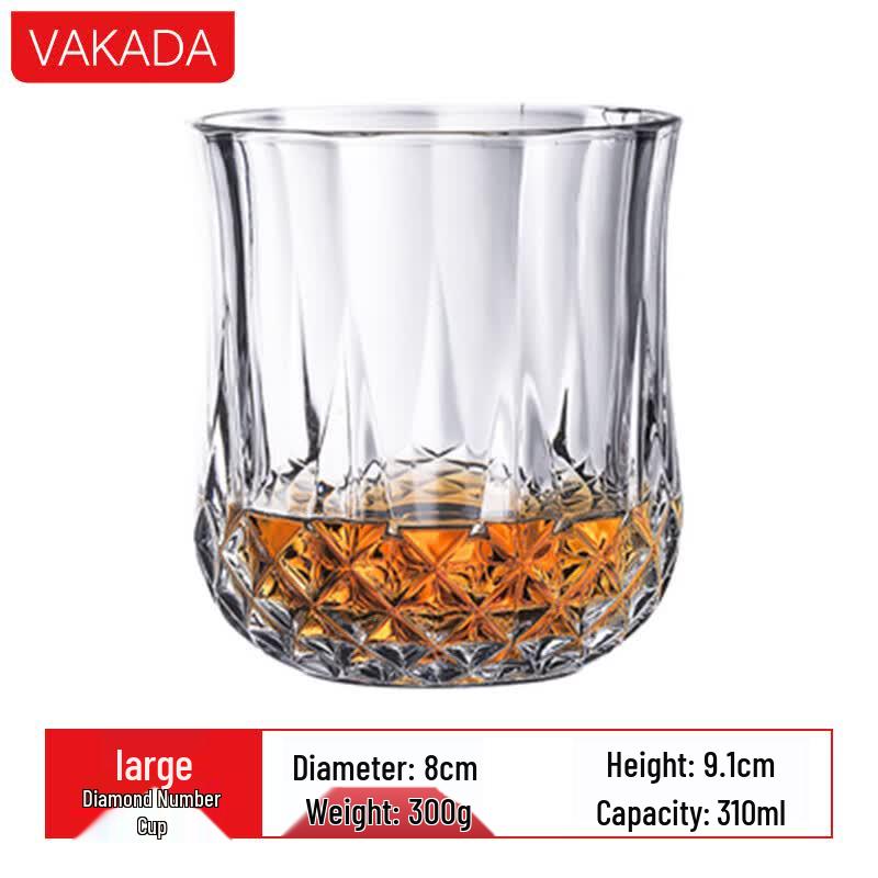 VAKADA Nordic Crystal Irregular Whiskey Glass