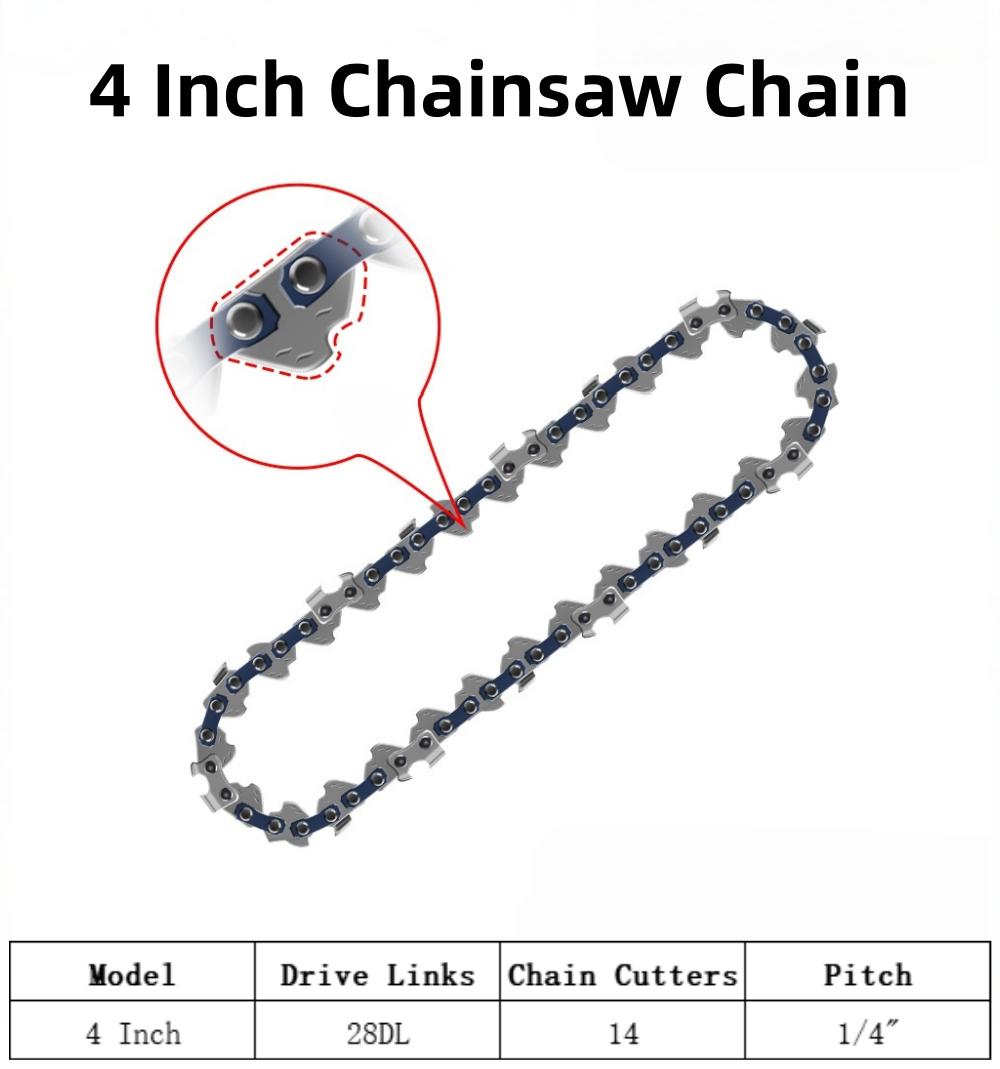 

Мини стальная цепь для бензопилы 4/6/8 дюймов Цепи для электрической бензопилы Используются для валки леса и обрезки Запчасти для бензопилы Type1:4inch 1 pc