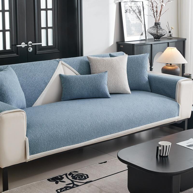 

Утолщенный синельный коврик для дивана в европейском цветочном стиле, универсальный диван-полотенце на четыре сезона, нескользящий домашний чехол для гостиной, дивана, подушки 70x70cm 1pcs