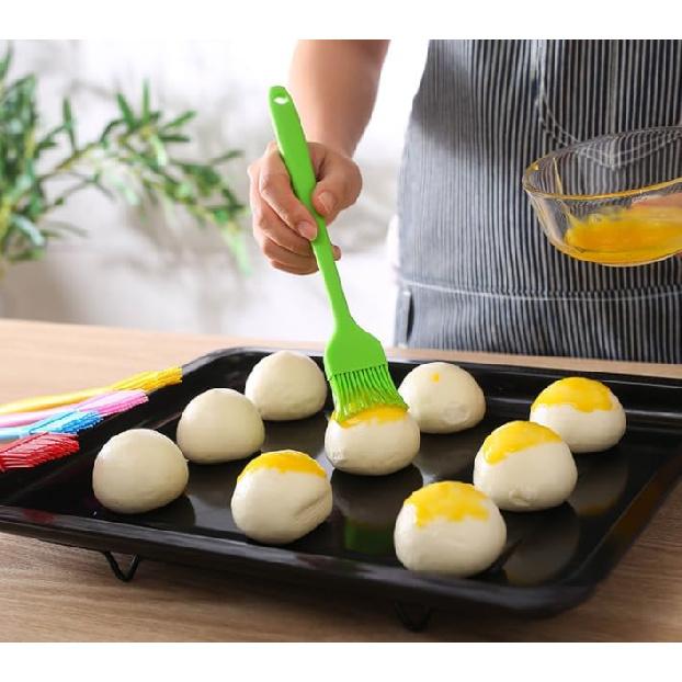 Silicon Basting Brushes, Heat Resistant Pastry Brushes, Spread Oil Butter Sauce Marinades for BBQ Grill Barbeque & Kitchen Baking (Green)