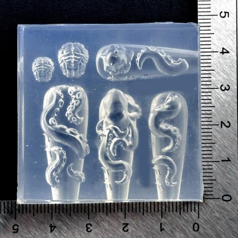 Reusable Heat Resistant Silicone Nail Mold With Elegant Octopus Shape Manicure Mould For Home Salon and Travel Use
