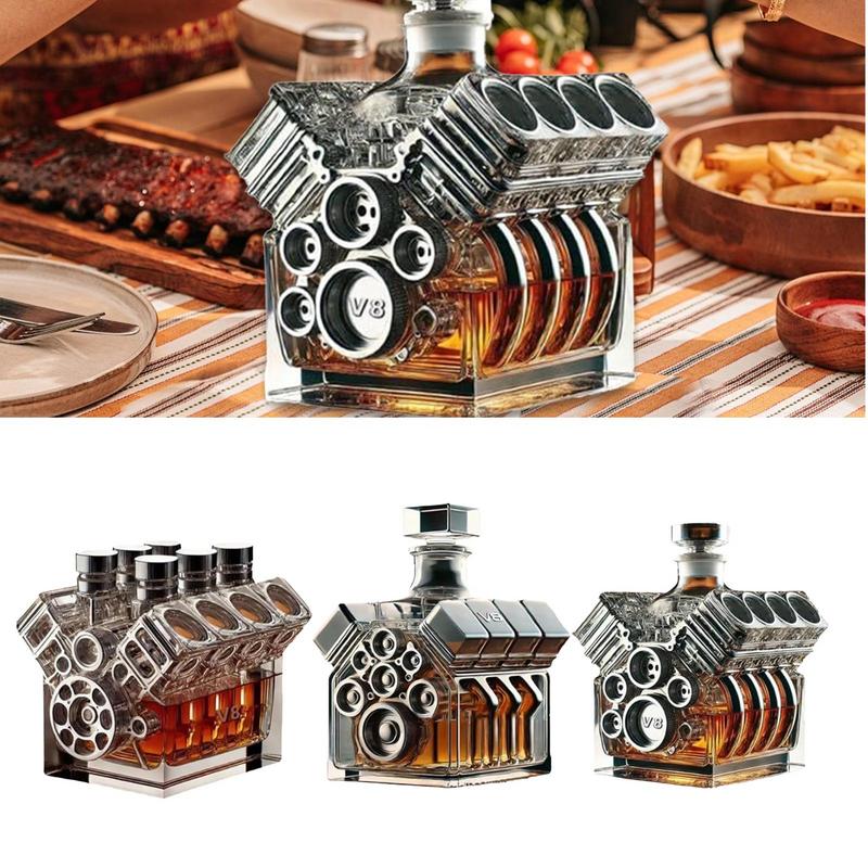 V8 Wine Bottle Hiskey Decanter V8 Engines Shape Alcohol Decanter Wine Dispenser Table Wine Decoration Bar Accessories