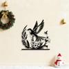 1pc Metal Bird Wall Art, Iron Craft Statue Mural, Garden Outdoor Fence Home Decor, Modern Elegant Design, Housewarming Gift for Bird Lovers